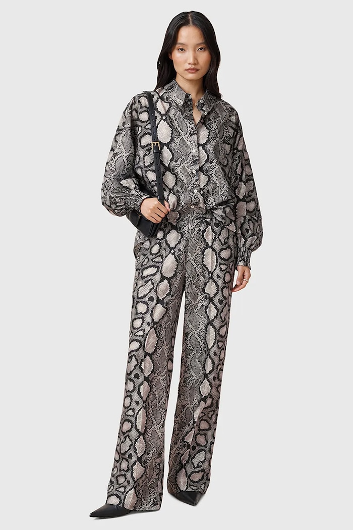Nohavice AllSaints CHARLI látka viacfarebná W024TC