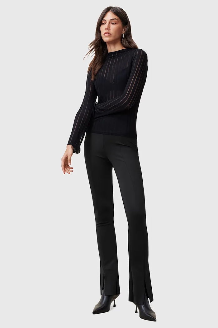 Παντελόνι AllSaints RYLA με ελαστάν μαύρο W025TC
