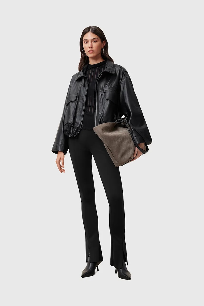 Παντελόνι AllSaints RYLA W025TC μαύρο