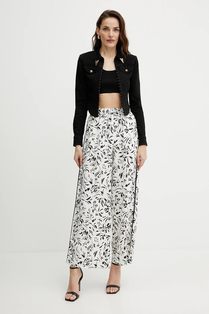 Nohavice Karl Lagerfeld A2W10016 biela SS25
