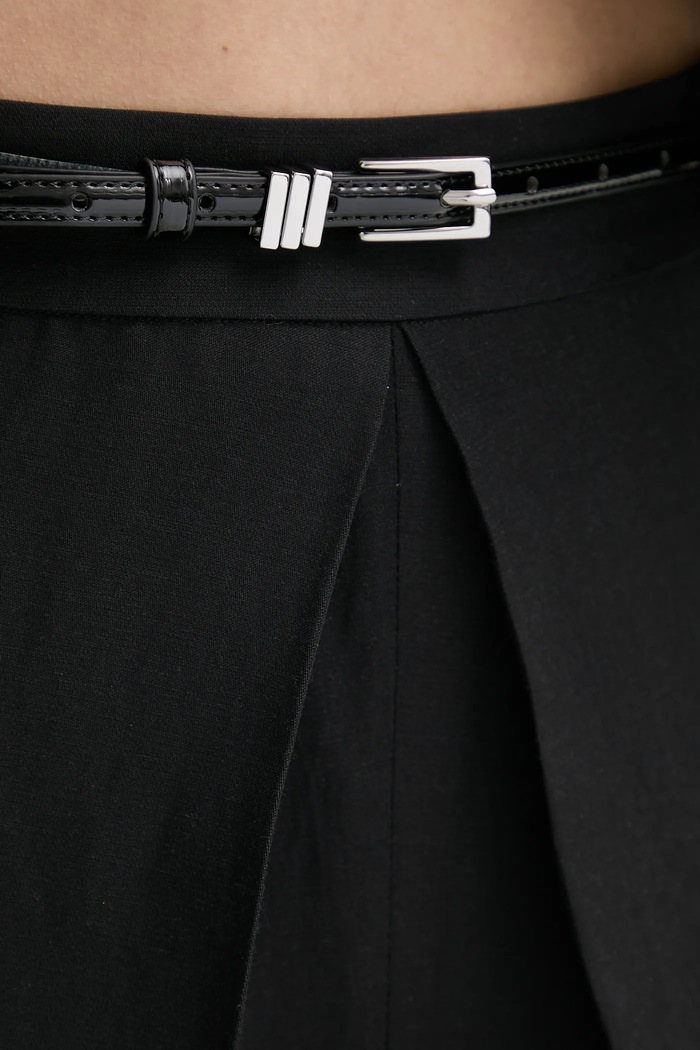 ISABELLE BLANCHE pantaloni din amestec de in negru IS25SS.P059.T004