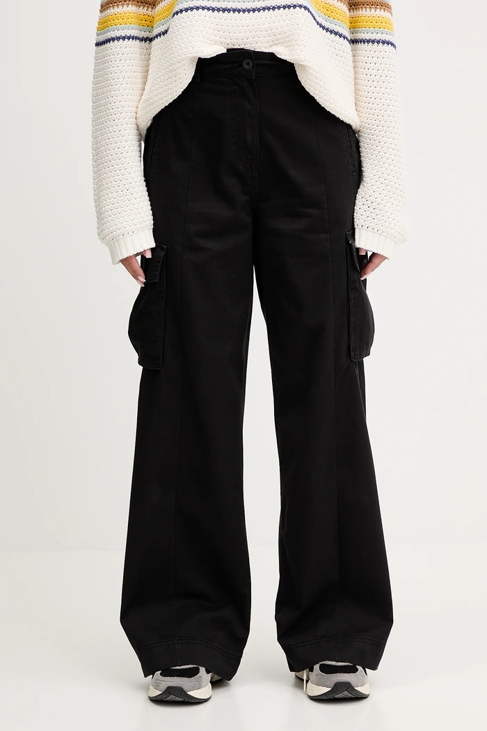 Napapijri pantaloni de bumbac M-Selva drept negru NP0A4IL49411