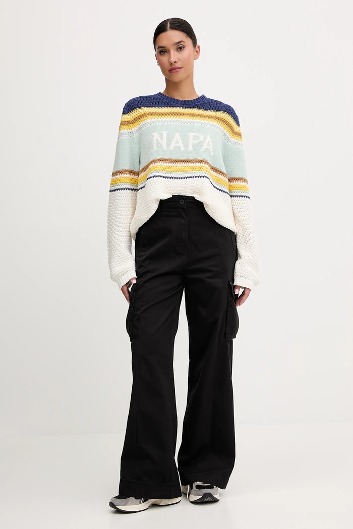 Napapijri pantaloni de bumbac M-Selva NP0A4IL49411 negru SS25