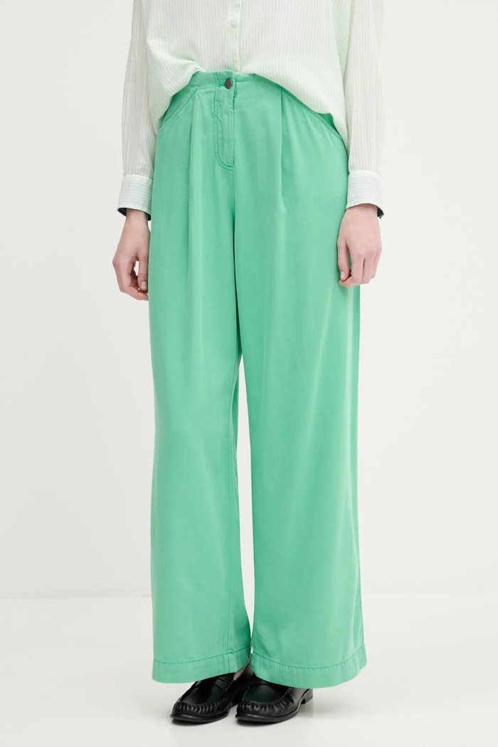 Kalhoty United Colors of Benetton high zelená 4LEDDF09O