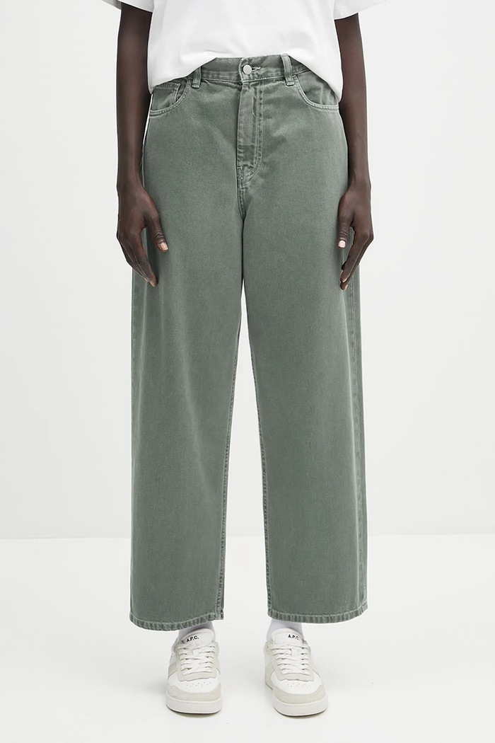 Carhartt WIP pantaloni de bumbac Brandon Pant uni verde I034837.2M24J