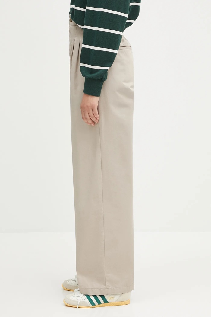 Хлопковые брюки Carhartt WIP Leola Pant I033147.2OR06 бежевый SS25