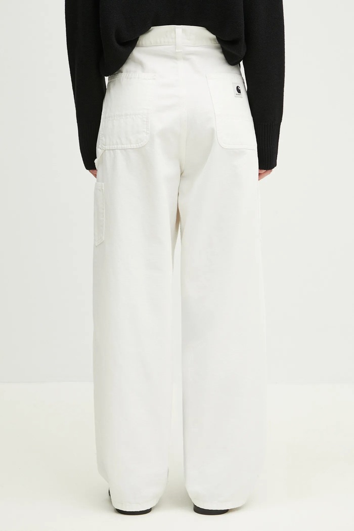 Дрехи Памучен панталон Carhartt WIP Brandon Single Knee Pant I034880.D602 бял