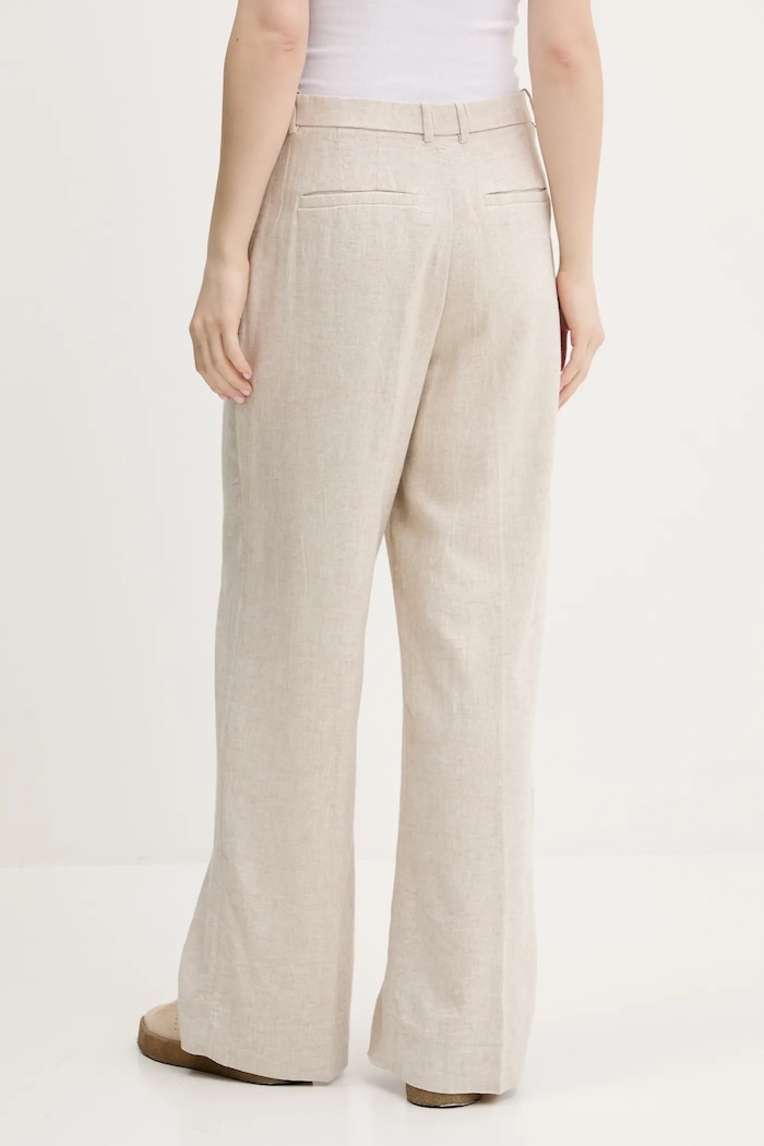 Odzież Abercrombie & Fitch spodnie lniane KI156.5071.185 beżowy