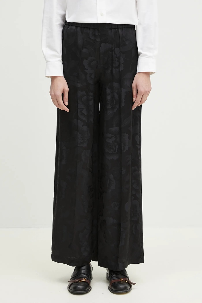 Kenzo silk trousers fabric black FF52PA0849JR.99