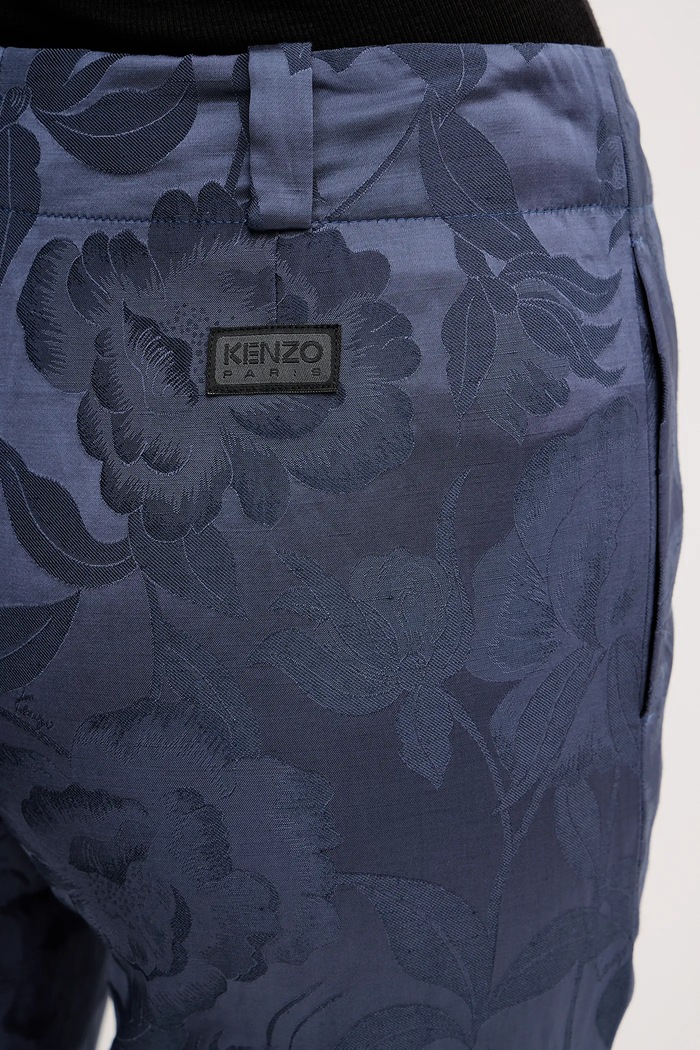 Nohavice s prímesou ľanu Kenzo modrá FF52PA0939JG.67