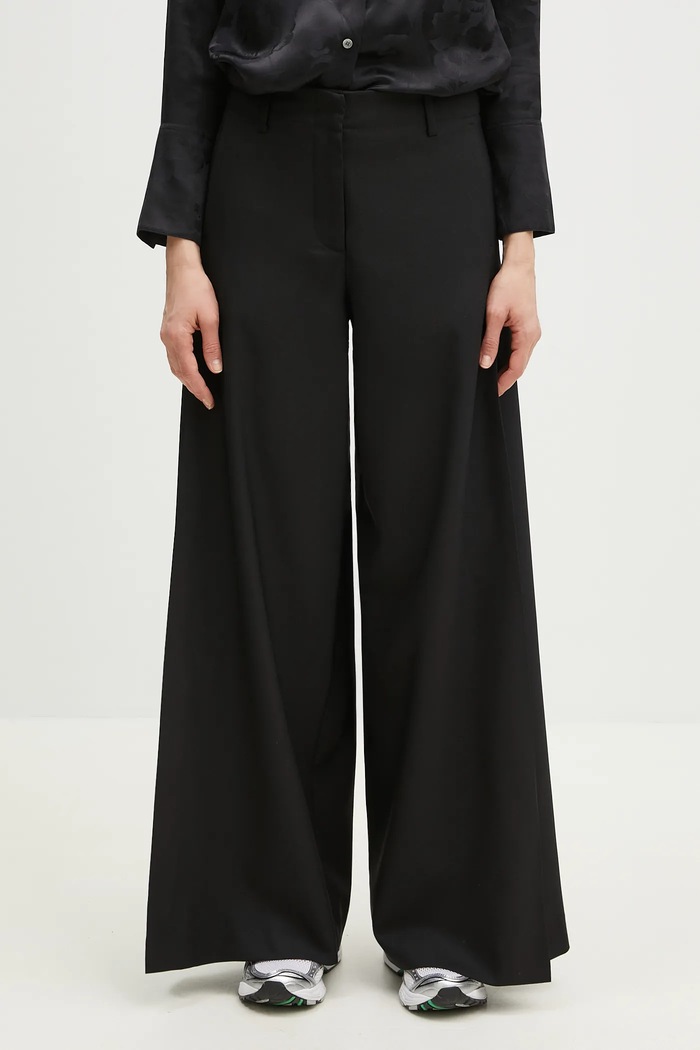 Kenzo pantaloni in lana lana nero FF52PA0999RA.99