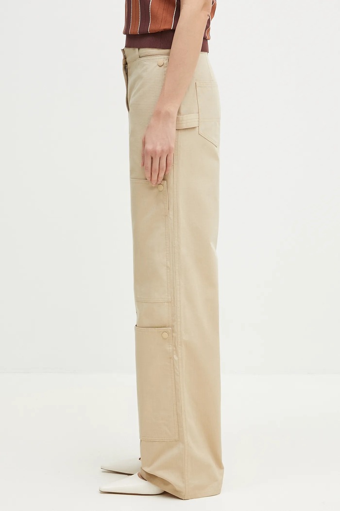 Хлопковые брюки Kenzo FF52PA1009DL.11 бежевый SS25