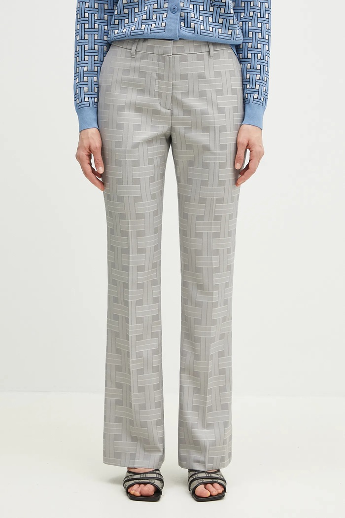 Kenzo spodnie wełniane wełna szary FF52PA1019JW.93