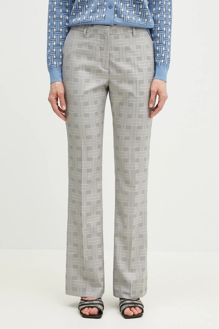 Kenzo spodnie wełniane wełna szary FF52PA1019JW.93
