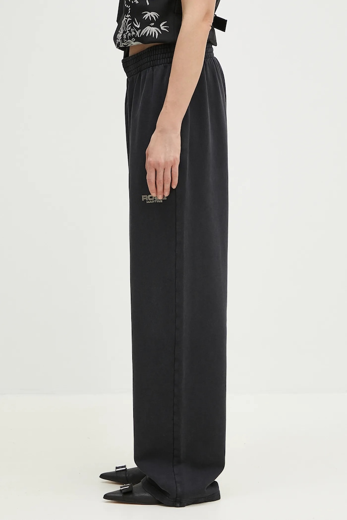 Martine Rose spodnie dresowe bawełniane Wide Leg 606JS02002C czarny SS25