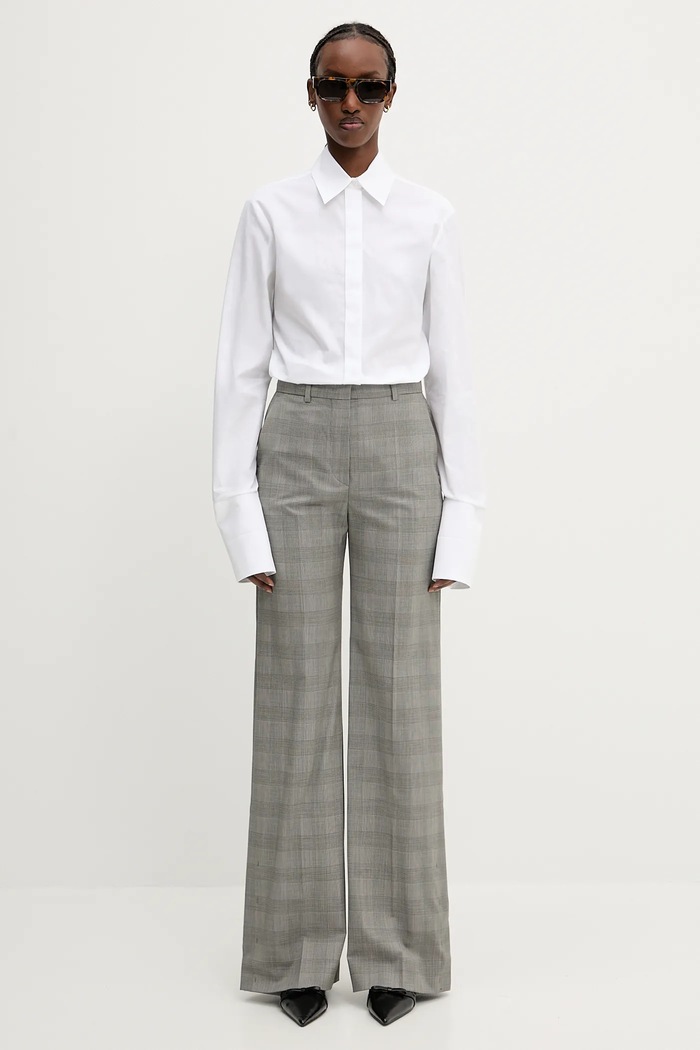 Sportmax pantaloni de lână Batun 2512131011600 maro