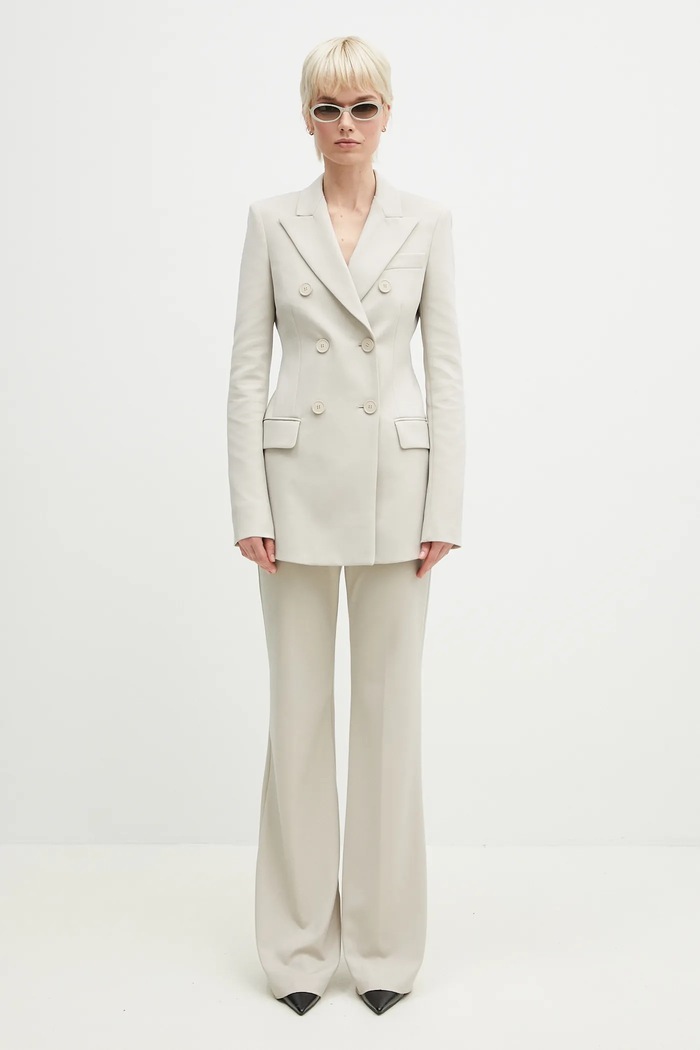 Sportmax spodnie Olea 2512781011600 beżowy