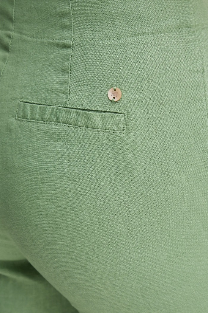 Lněné kalhoty Pedro del Hierro zelená 7609781