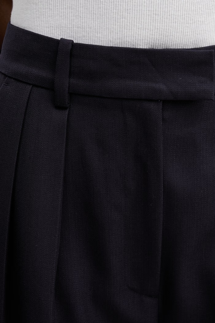 Anine Bing Lou Trouser pantaloni cu amestec de lână pentru femei bleumarin A.03.10389