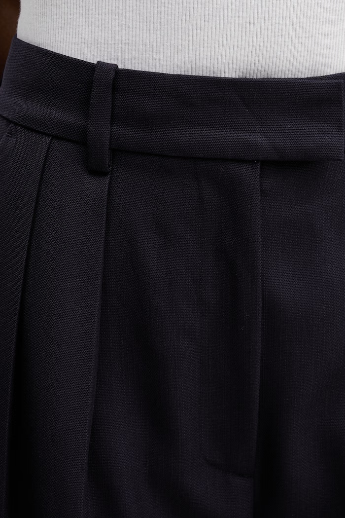 Anine Bing Lou Trouser pantaloni cu amestec de lână pentru femei bleumarin A.03.10389
