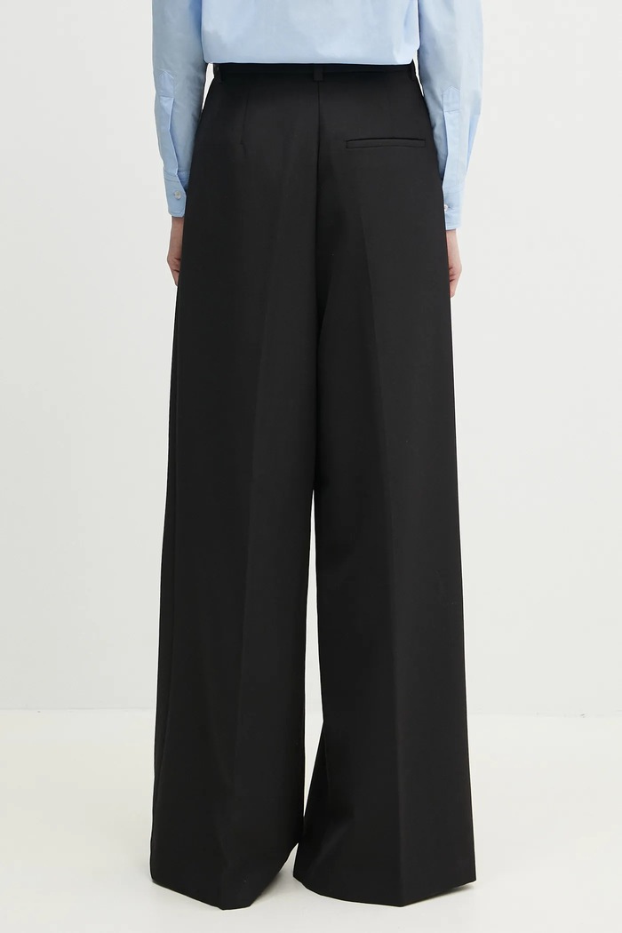 Odzież Anine Bing Lou Trouser spodnie z dodatkiem wełny damskie A.03.10389 czarny