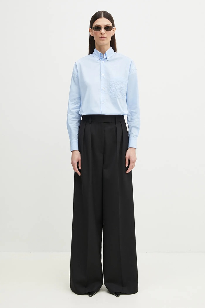 Anine Bing Lou Trouser spodnie z dodatkiem wełny damskie A.03.10389 czarny