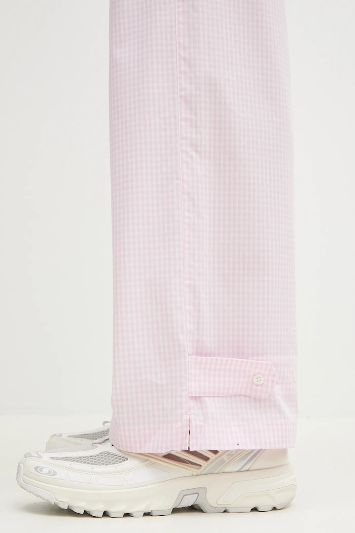 Βαμβακερό παντελόνι Fiorucci Gingham Logo ροζ U02SPBPA299CO01PN02