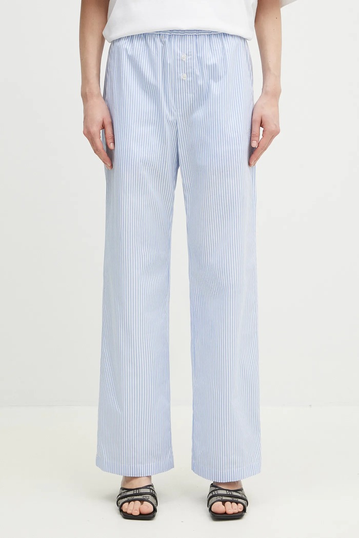 Fiorucci spodnie bawełniane Striped Logo wzorzyste niebieski U02SPBPA299CO01BL02