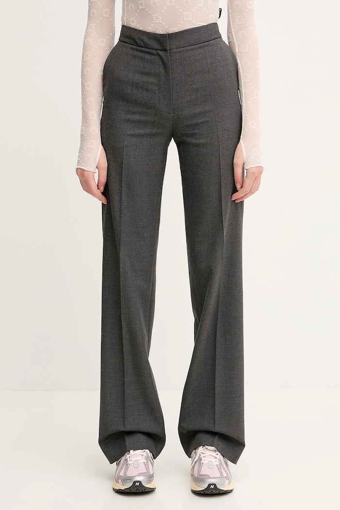 Marine Serre wool blend trousers Regenerated Tailoring Wide Leg fabric gray WPA154A.DWOV0057
