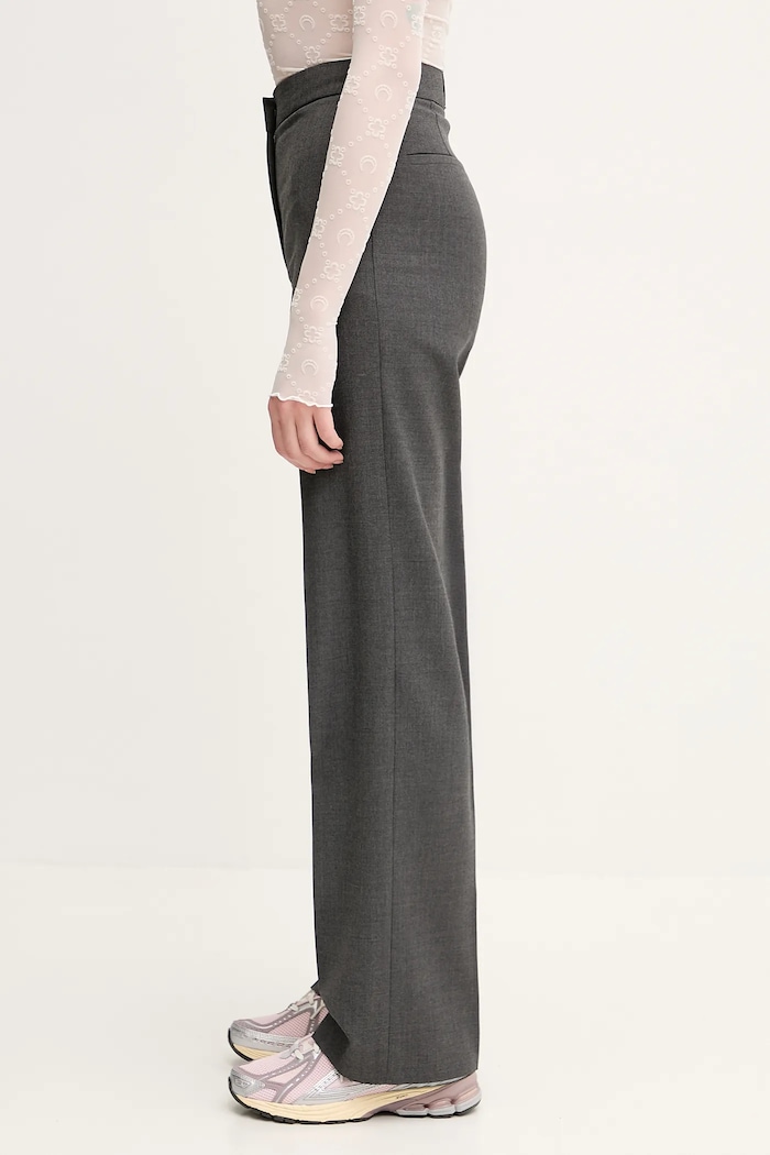 Marine Serre wool blend trousers Regenerated Tailoring Wide Leg WPA154A.DWOV0057 gray SS25