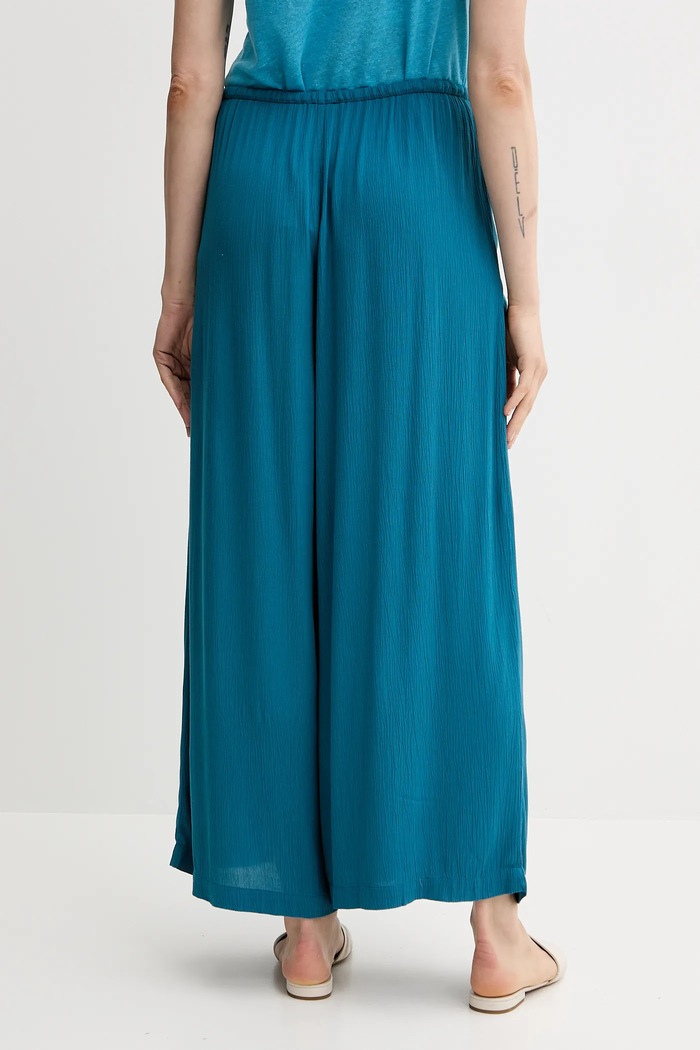 Odzież United Colors of Benetton spodnie wide leg damskie z wiskozy 4VW95F00C turkusowy