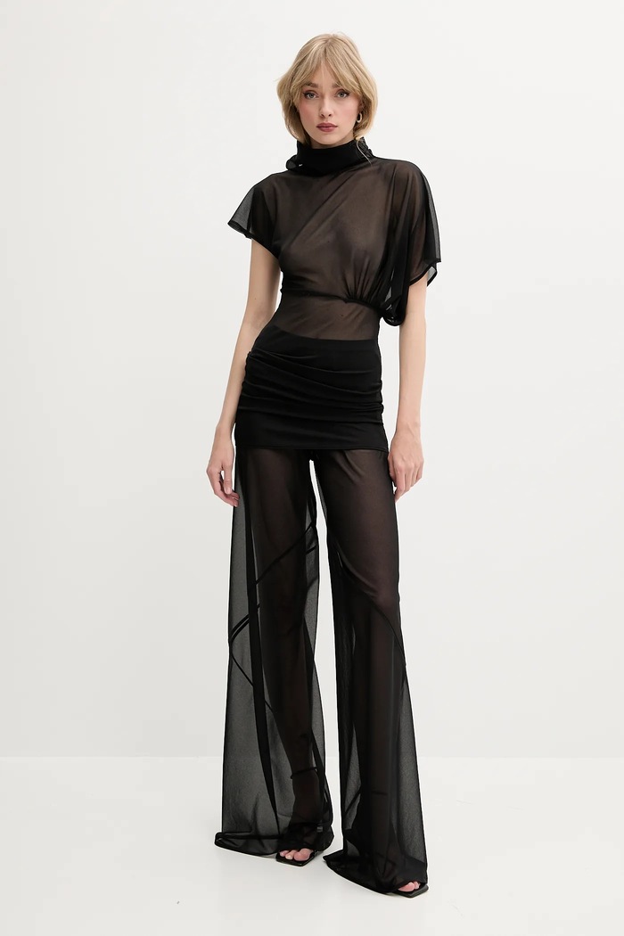 Rick Owens Lilies nadrág LI01E4334OT fekete SS25