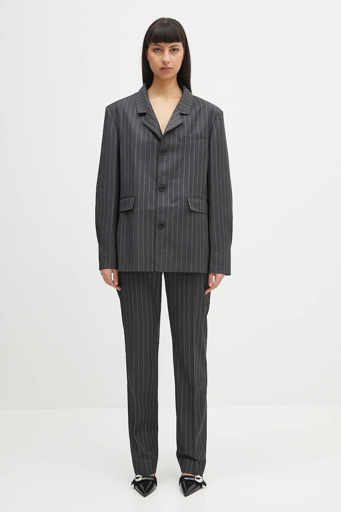 JW Anderson pantaloni in lana Straight Leg Tailored TR0400.PG1695.945 grigio