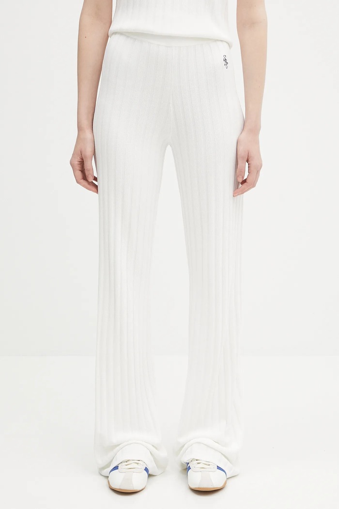 Nohavice Sporty & Rich Src Ribbed priliehavý béžová PO049620305WH37