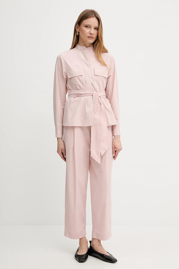 Weekend Max Mara pantaloni de bumbac 2515131013600 roz SS25