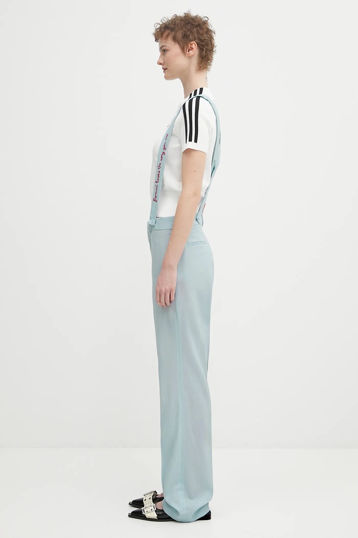 Fiorucci pantaloni in lana Embroidered Suspender W02SPBPA183WO01BL02 blu SS25