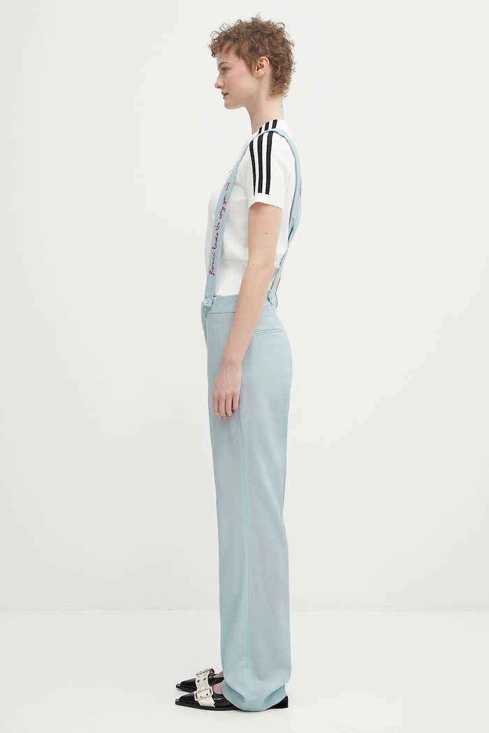 Fiorucci pantaloni in lana Embroidered Suspender W02SPBPA183WO01BL02 blu SS25