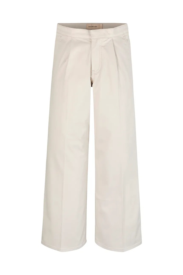 Детски панталон Calvin Klein Jeans HR WIDE IG0IG02778.PPYA бежов SS25