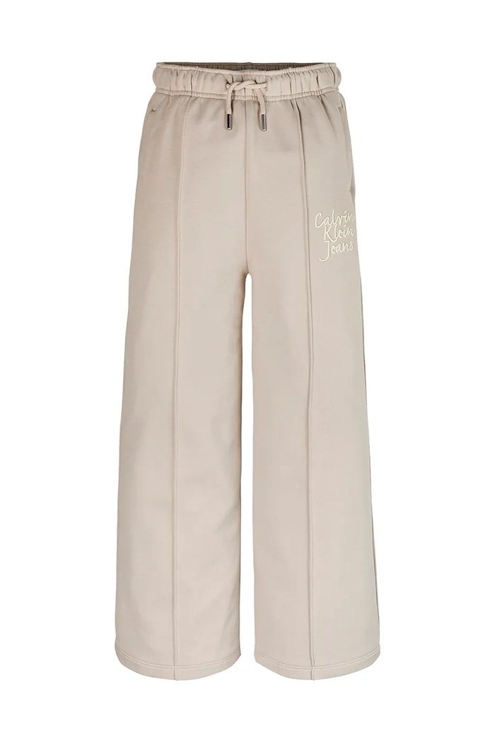 Calvin Klein Jeans spodnie dresowe dziecięce HANDW LOGO WIDE IG0IG02775.128.176.PPYA beżowy SS25