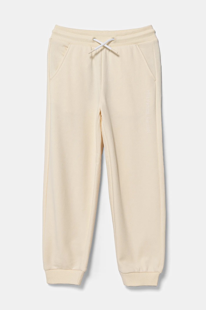 Tommy Hilfiger spodnie dresowe dziecięce dzianina beżowy KG0KG08325.116.122.PPYA