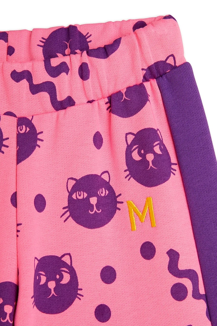 Dětské bavlněné tepláky Mini Rodini Squiggly cats růžová 2513011828