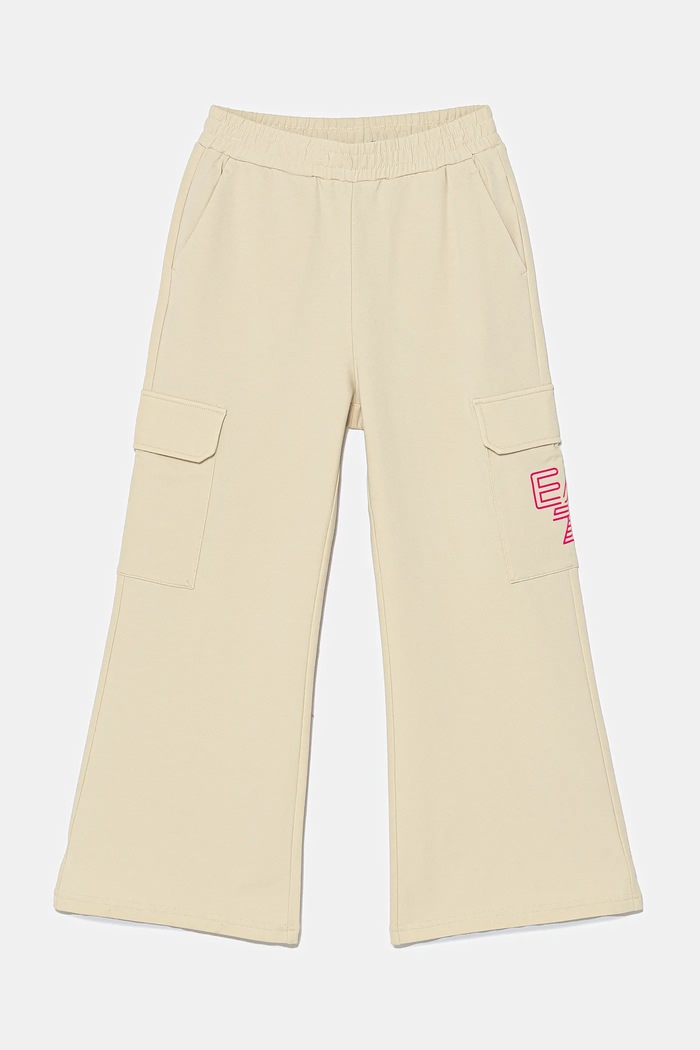 EA7 Emporio Armani spodnie dresowe dziecięce z elastanem beżowy 7G000051.AF13135