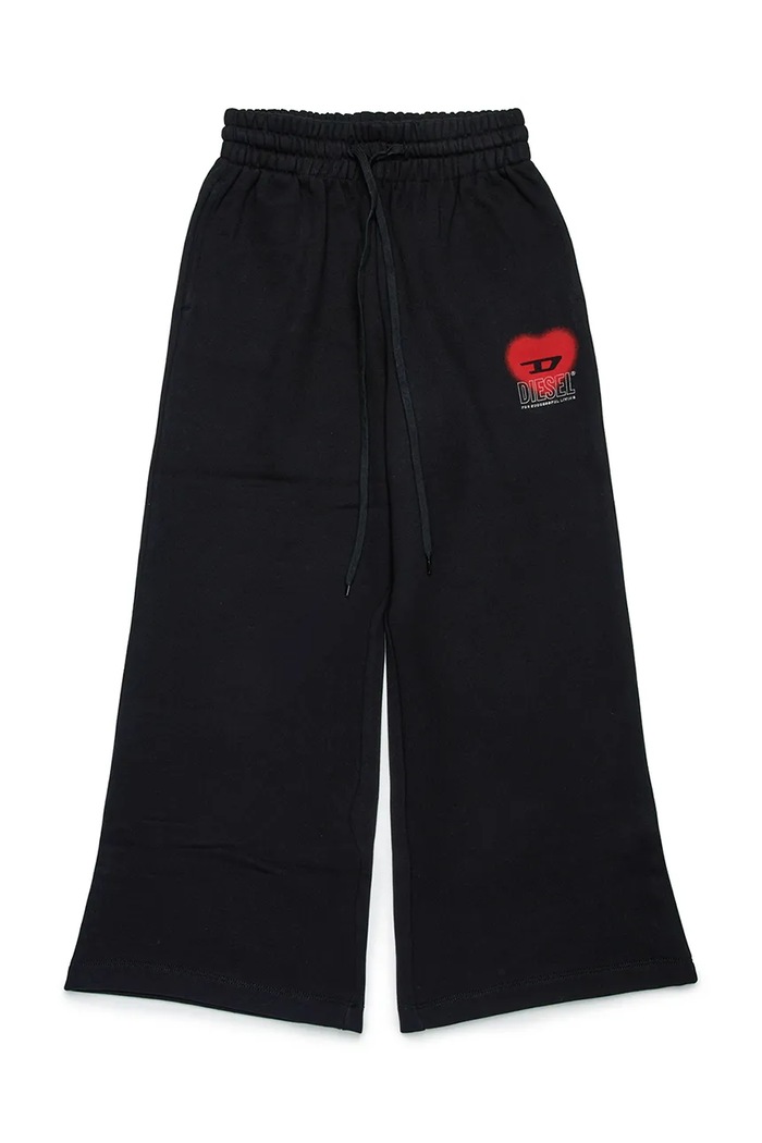 Dječji pamučni donji dio trenirke Diesel PCUORE TROUSERS pamuk crna J02231