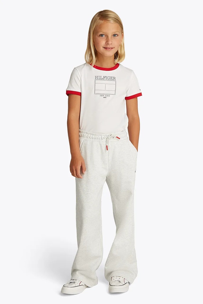 Tommy Hilfiger spodnie dresowe dziecięce dzianina biały KG0KG08422.PPYA