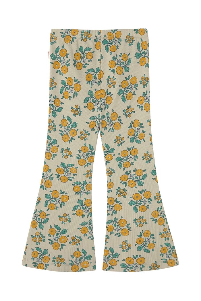 Fete Tinycottons pantaloni copii FLOWERS RIB PANT SS25.043 bej