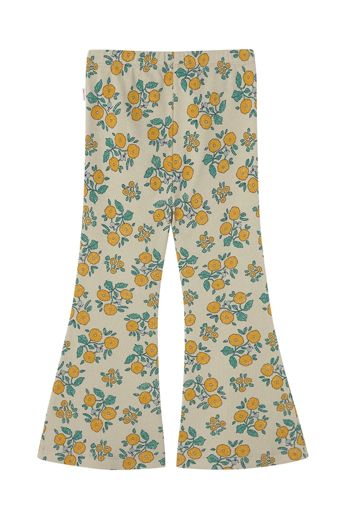 Fete Tinycottons pantaloni copii FLOWERS RIB PANT SS25.043 bej