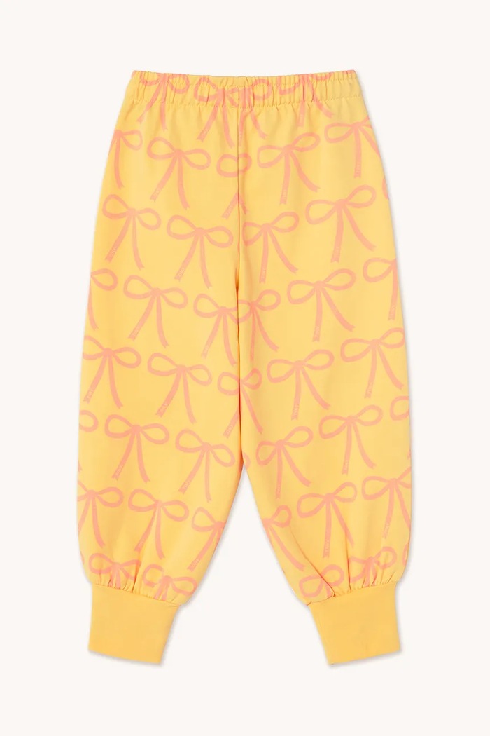 Dětské tepláky Tinycottons BOWS SWEATPANT SS25.057 žlutá SS25