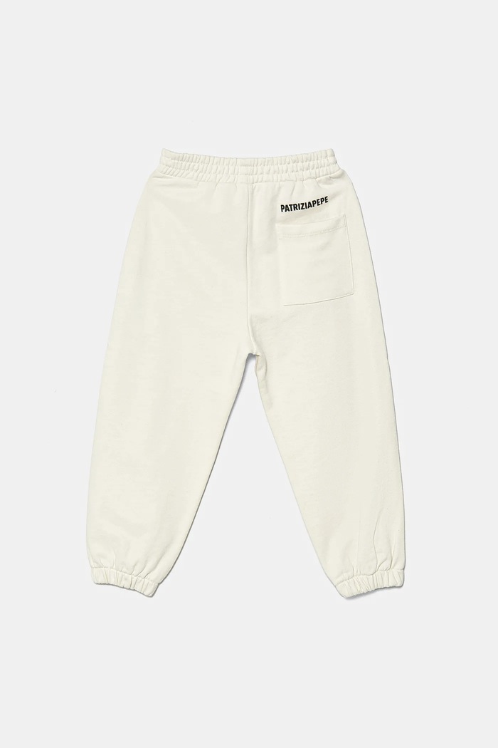 Detské bavlnené tepláky Patrizia Pepe K103 7P0326 béžová AW25