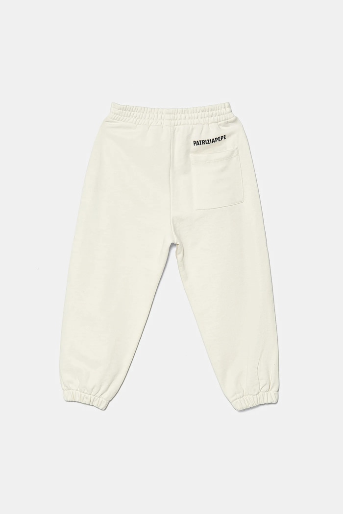 Detské bavlnené tepláky Patrizia Pepe K103 7P0326 béžová AW25