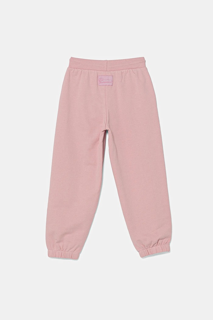 United Colors of Benetton gyerek pamut melegítőnadrág 3UNICF060.G.Seasonal rózsaszín SS25